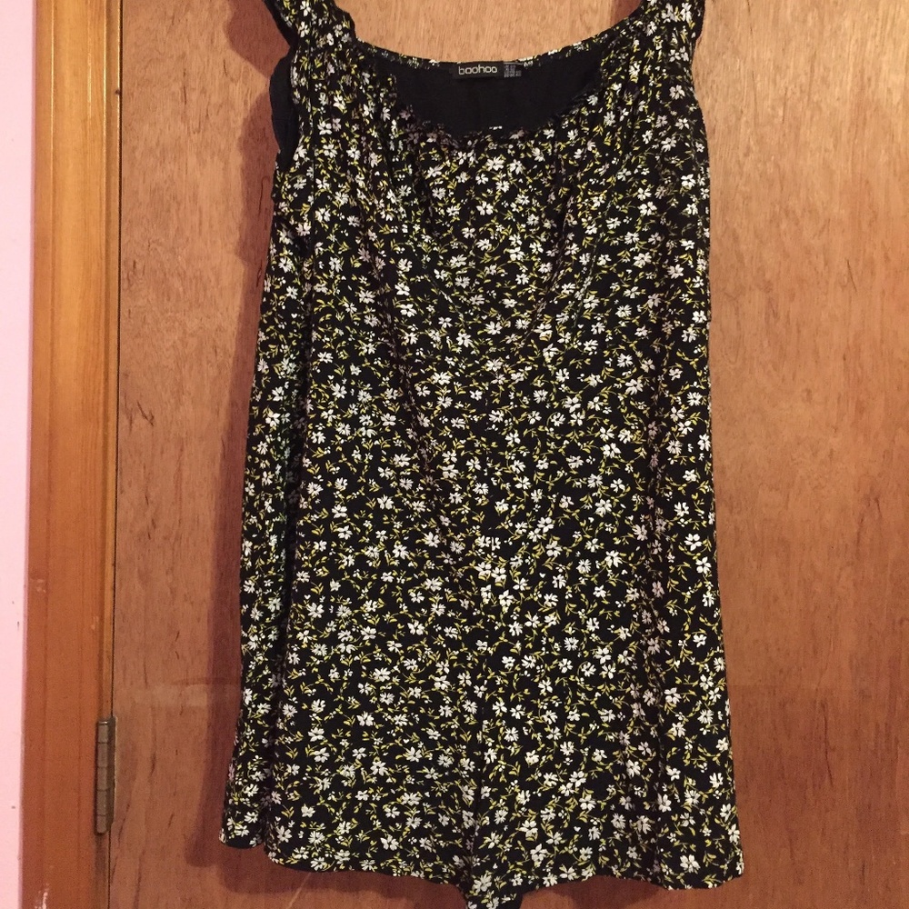 Floral Ditsy Ruched Ruffle Playsuit